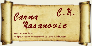 Čarna Mašanović vizit kartica